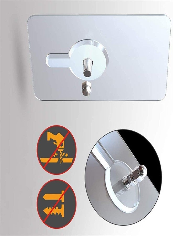 MWSLY Adhesive Hooks, Detachable Self Adhesive Wall Screw Hooks, Punch-Free Wall-Mounted Screw Hook,Seamless Transparent No Nails Drill Waterproof Hooks for Bathroom, Kitchen, Home-Transparent (10), Metal;Polyvinyl Chloride - Image 5