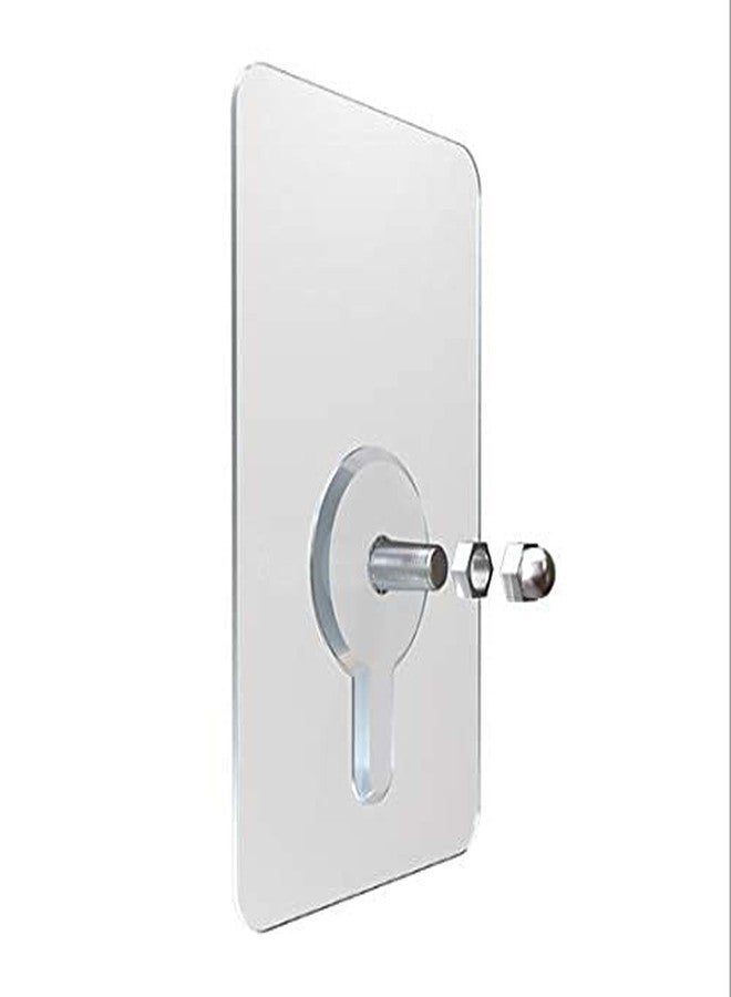 MWSLY Adhesive Hooks, Detachable Self Adhesive Wall Screw Hooks, Punch-Free Wall-Mounted Screw Hook,Seamless Transparent No Nails Drill Waterproof Hooks for Bathroom, Kitchen, Home-Transparent (10), Metal;Polyvinyl Chloride - Image 2