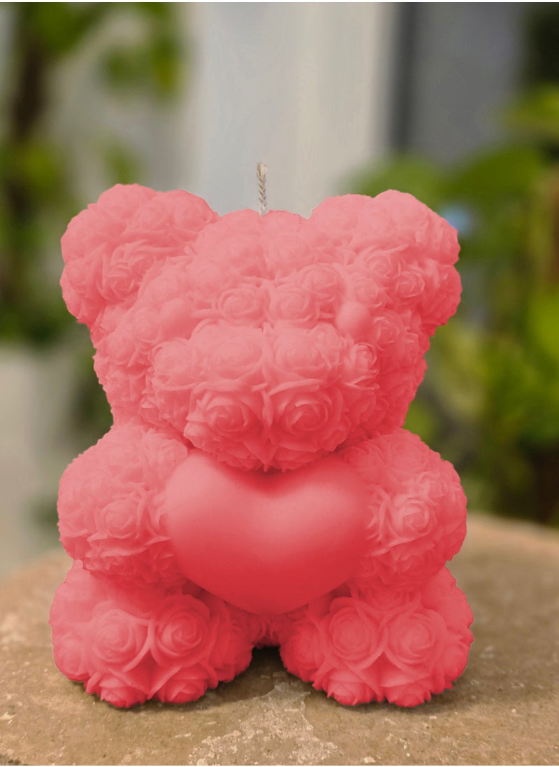 Celia Lifestyle Large Bear Holding heart Candle 