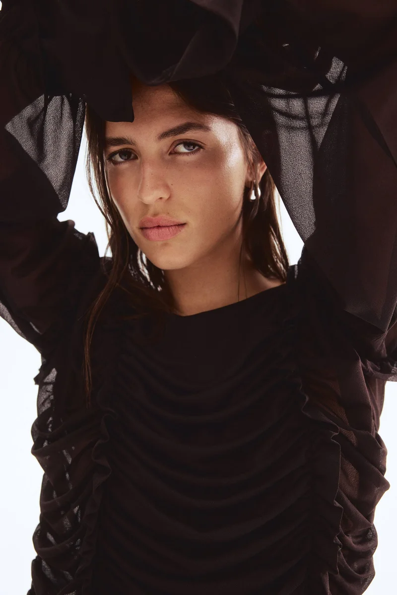 H&M Frill-trimmed draped dress