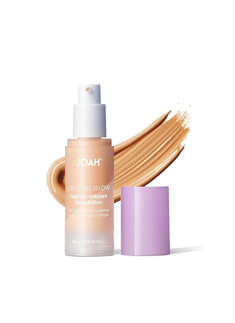 JOAH JOAH Crystal Glow PeptideInfused Foundation 2in1 Multitasking Korean Makeup with Blurring Face Primer Luminizer Hydration  Skin Defense for a Flawless Finish 101 Oz Light Neutral 