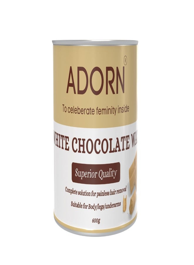 أدورن شمع الشوكولاتة البيضاء من أدورن 600 غرام لإزالة الشعر والتسمير مع شرائح شمع أدورن (عبوة من 80 شريحة) | للذراعين والساقين والجسم بالكامل | - Image 3