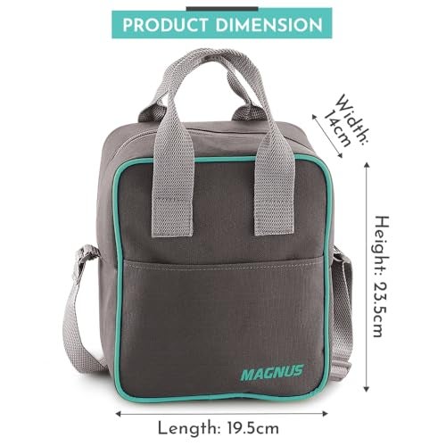 Magnus Glock Solid Glass Lunch Box with Vertical Pouch and Detachable Clip,1 SS Bottle and 3 Round Airtight, Leakproof,Microwave Safe Borosilicate Glass Containers,400 ML Each-Premium Lunch Boxes - Image 3