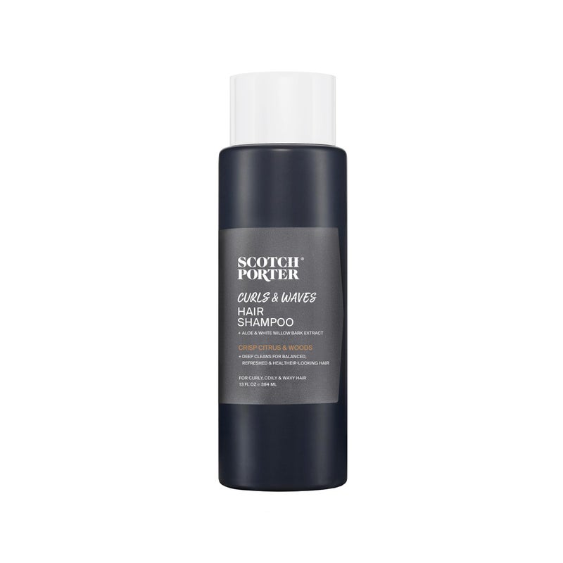 Scotch Porter Curls & Waves Shampoo for Men | Gentle Hydrating Wash Promotes Softness, Shine & Scalp Health | Free of Parabens, Sulfates & Silicones | Vegan | 13oz - Image 1