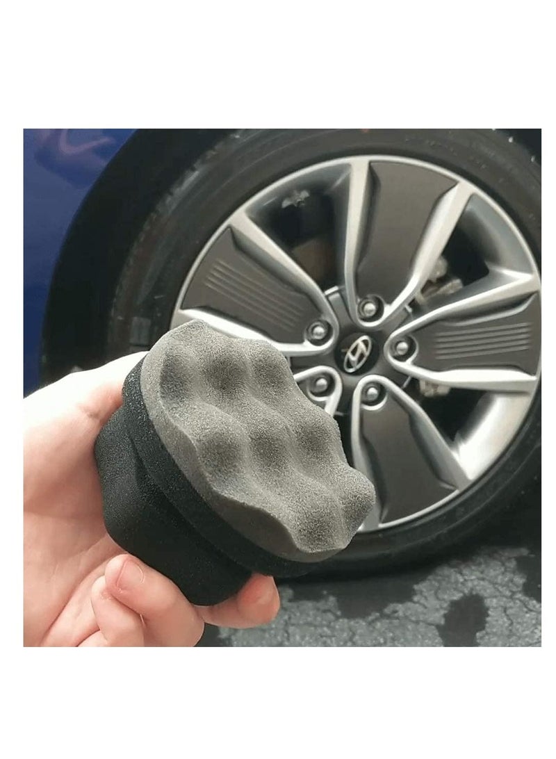 Y&D 2 Pack Large Tire Shine Applicator Pad for Detailing, Durable and Reusable Hex-Grip Dressing Applying  - Image 5