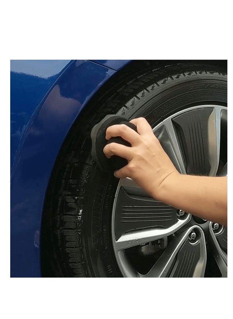 Y&D 2 Pack Large Tire Shine Applicator Pad for Detailing, Durable and Reusable Hex-Grip Dressing Applying  - Image 2