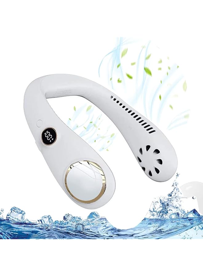 DMG TECH Portable Neck Fan Bladeless Wearable Personal Fan Rechargeable Usb Fan 3 Speed 60 Air Outlet Quiet 360° Cooling Hanging Neck Fan Mini Hand Free Neck Fan With Led Display And Usb Rechargeable - Image 1