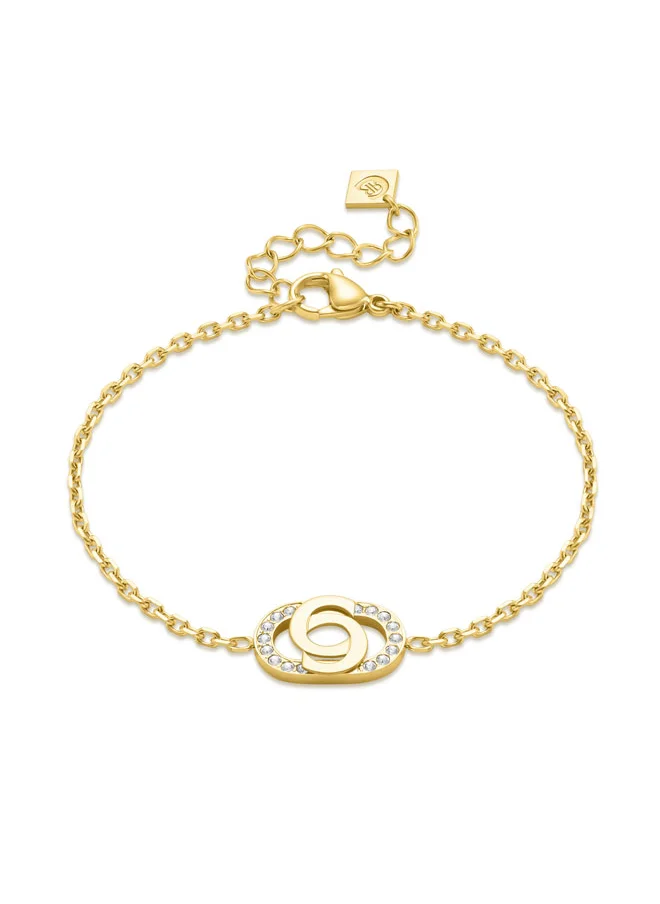 شيروتي 1881 Cerruti 1881 Elisa Gold Plated Interlocked Double 'C' Charm Bracelet for Women