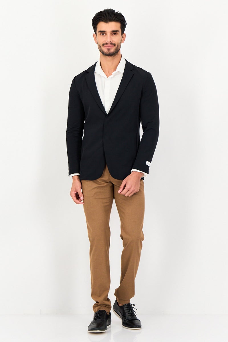 SELECTED Men Regular Fit Solid Semi Formal Blazer, Black - Image 4