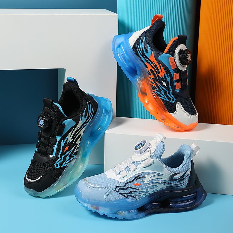 Boys Shoes 2025 New Breathable Mesh Surface Large Children'S Rotating Button Soft Bottom Children'S Sneaker - Image 2