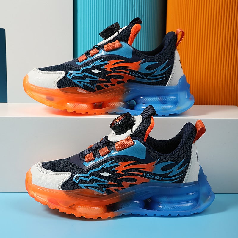 Boys Shoes 2025 New Breathable Mesh Surface Large Children'S Rotating Button Soft Bottom Children'S Sneaker - Image 5