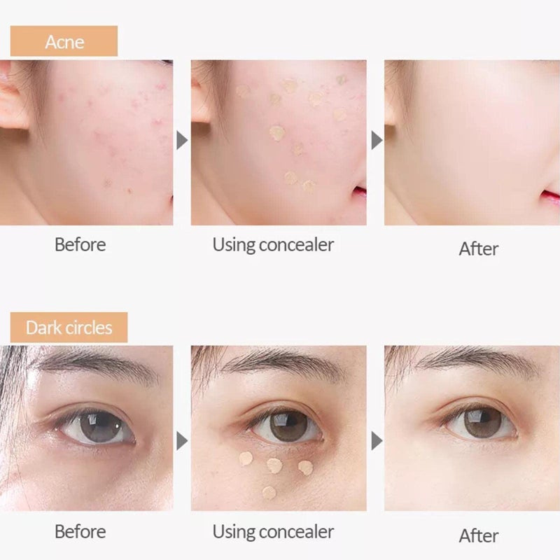 gcdat Tri-Color Concealer Make Up Foundation for Dark Skin - Full Coverage Cover Spots Acne Marks Highlight Contours - Waterproof Long Lasting Palette - Image 4