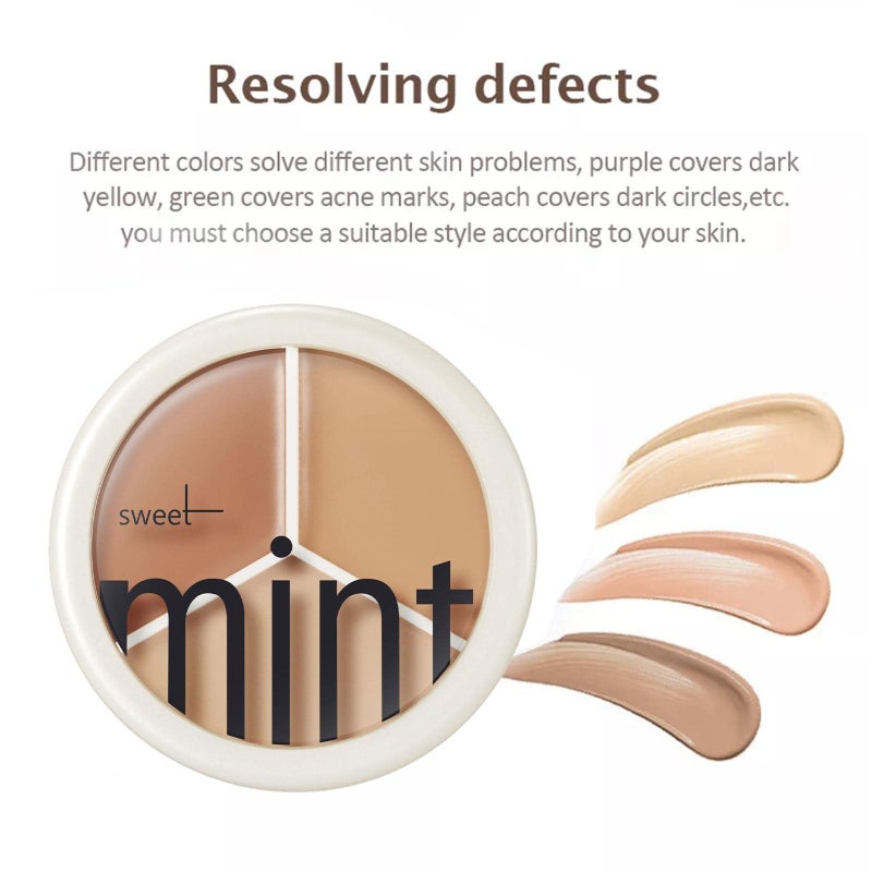 gcdat Tri-Color Concealer Make Up Foundation for Dark Skin - Full Coverage Cover Spots Acne Marks Highlight Contours - Waterproof Long Lasting Palette - Image 2