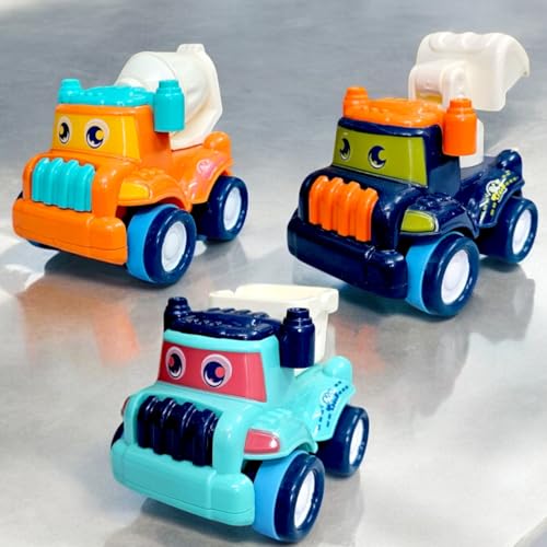 Stylbase Friction Powered Pull Back Vehicles for Kids Toys | Unbreakable Bulldozer Construction Truck Dumper Toys for Kids | Push and Go Toy Set for Boys & Girls 3+ Years (Pack of 3) - Image 1