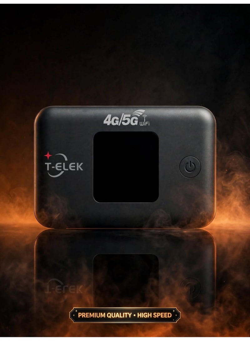 T-ELEK TM96E 5G LTE Wireless Modem WiFi Pro – Gray, 300Mbps Portable WiFi Router, 3000mAh Rechargeable Battery, LCD Display, Type-C Charging, Supports Up to 12 Devices - Image 3
