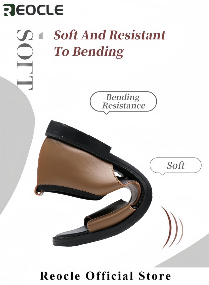 ريوكل صنادل جلدية ميكروفايبر للرجال صنادل صيفية كاجوال لممارسي الرياضة مفتوحة من الأصابع نعل ناعم ومضاد للانزلاق أحذية شاطئية خفيفة الوزن - Image 4