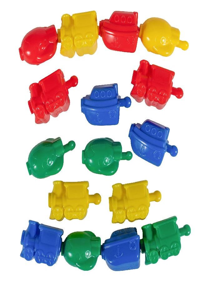 Learning Advantage LEARNING ADVANTAGE Transportation Linking Blocks - Set of 36 - Ages 18m+ - Connecting Blocks for Toddlers - Early Construction, Sorting and Fine Motor Skills  - Image 1