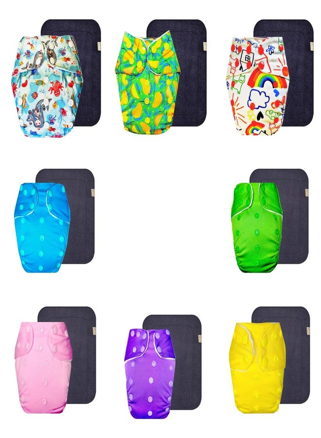 حفاضات دمبلدو القماشية الممتازة مع حشوة رمادية (عبوة من 8 قطع) | شعور بالجفاف والراحة | مانعة للتسرب | أزرار كبس قابلة للتعديل | مصممة من قبل الأمهات | من 3 أشهر إلى 3 سنوات | للجنسين - Image 1