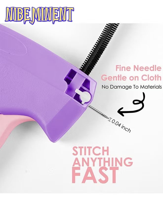 NIBEMINENT Fine Stitch Gun Stitchy Quick Clothing Fixer for Clothes,Micro Tagging Gun for Clothing with 5 Fine Needles & 1000 Pcs Fasteners,Mini Speedy Sticky Sewing Gun Hemming Tool (Purple) - Image 2