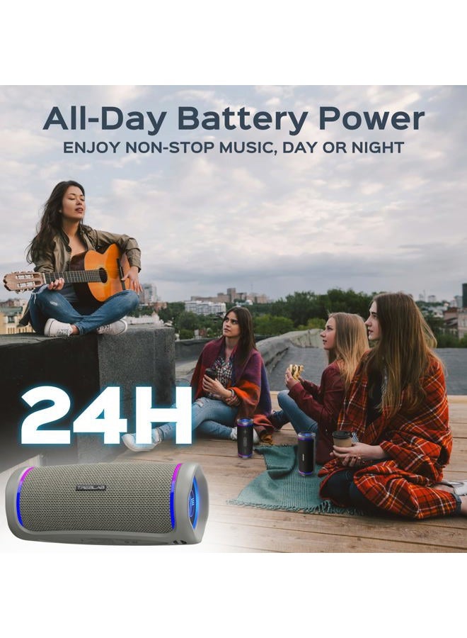 TREBLAB HD77 Bluetooth Speaker - Powerful 360° Sound with Impactful Bass, 30W Portable Wireless Audio, 20H Battery, IPX7 Waterproof, TWS Stereo, Shockproof Design for Outdoor, Beach, Pool, Jobsite - Image 5