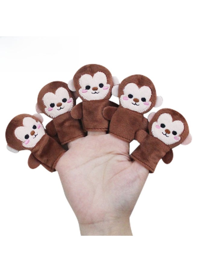 Baby Toy Kindergarten Educational Science And Education Toy Finger Doll Bedtime Story Animal Finger Doll-Color:5 Little Monkeys-Height:7.5cm - Image 1