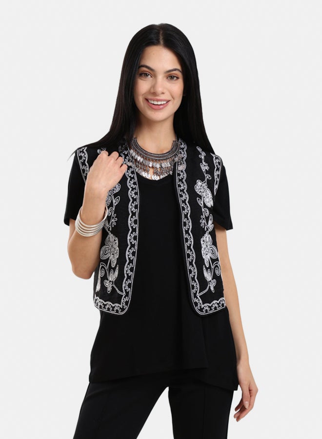 Clue Printed Cropped Vest  - Image 1