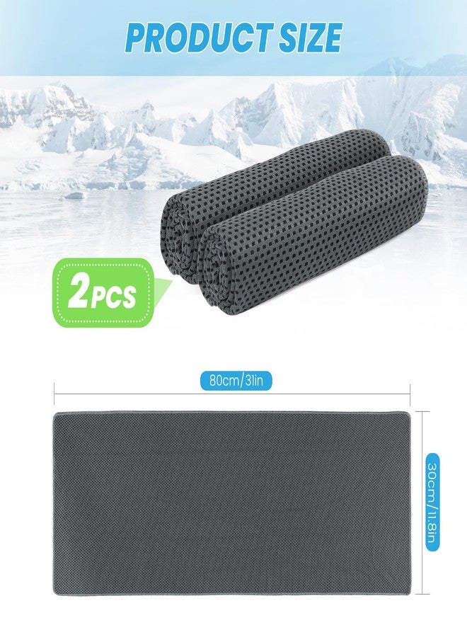 INNOLIFE 2 Pack Cooling Towels, Soft Breathable Ice Towel Chilly Towel for Sports, Gym, Fitness, Running, Hiking, Yoga - Black - Image 2