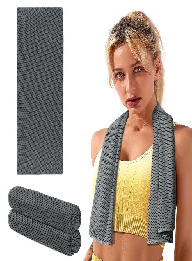INNOLIFE 2 Pack Cooling Towels, Soft Breathable Ice Towel Chilly Towel for Sports, Gym, Fitness, Running, Hiking, Yoga - Black - Image 1