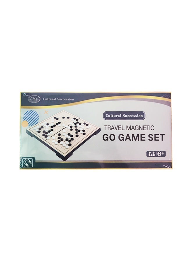 مجموعة العاب الذكاء المغناطيسية: لوح وي تشي (جو) كبير ٣٢ سم × ٣٢ سم قابل للطي مع قطع بلاستيكية – مثالية للجو والخمسة في صف، لعبة استراتيجية سفر كلاسيكية - Image 1