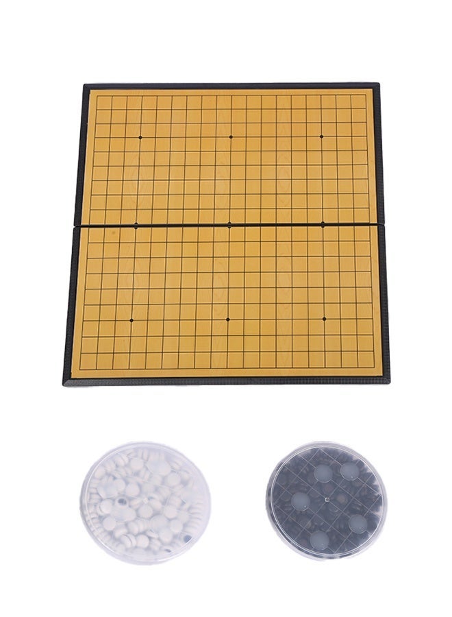 مجموعة العاب الذكاء المغناطيسية: لوح وي تشي (جو) كبير ٣٢ سم × ٣٢ سم قابل للطي مع قطع بلاستيكية – مثالية للجو والخمسة في صف، لعبة استراتيجية سفر كلاسيكية - Image 2