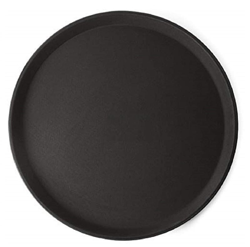 Saaikee Serving Tray or Platter for Home & Bar Multi Use Non Slip Plastic Rubber Black (1 Pcs) 16 Inch - Image 1