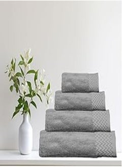 PACHA HOME Cotton Towel Model 20 Jacquard - Size: 50 cm x 100 cm - Color: Grey - Made In Egypt. 