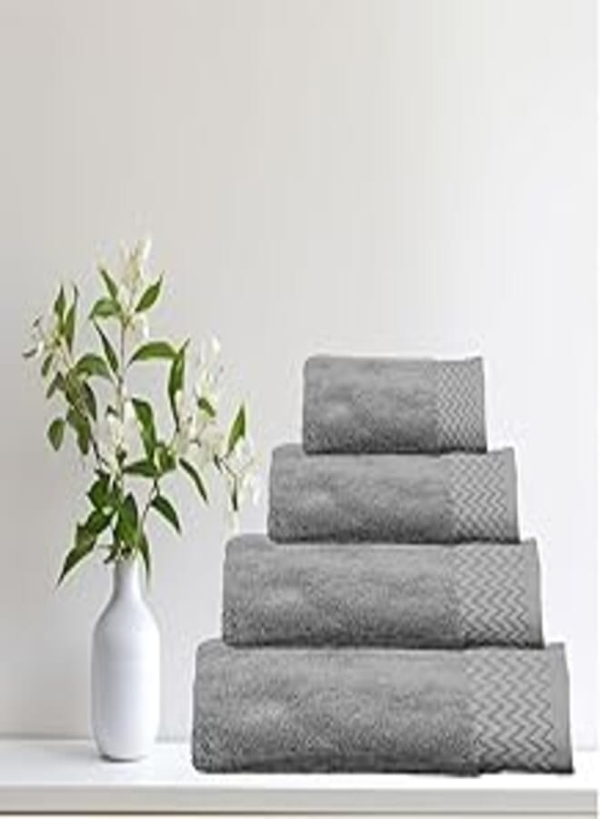 Cotton Towel Model 20 Jacquard - Size: 50 cm x 100 cm - Color: Grey - Made In Egypt.