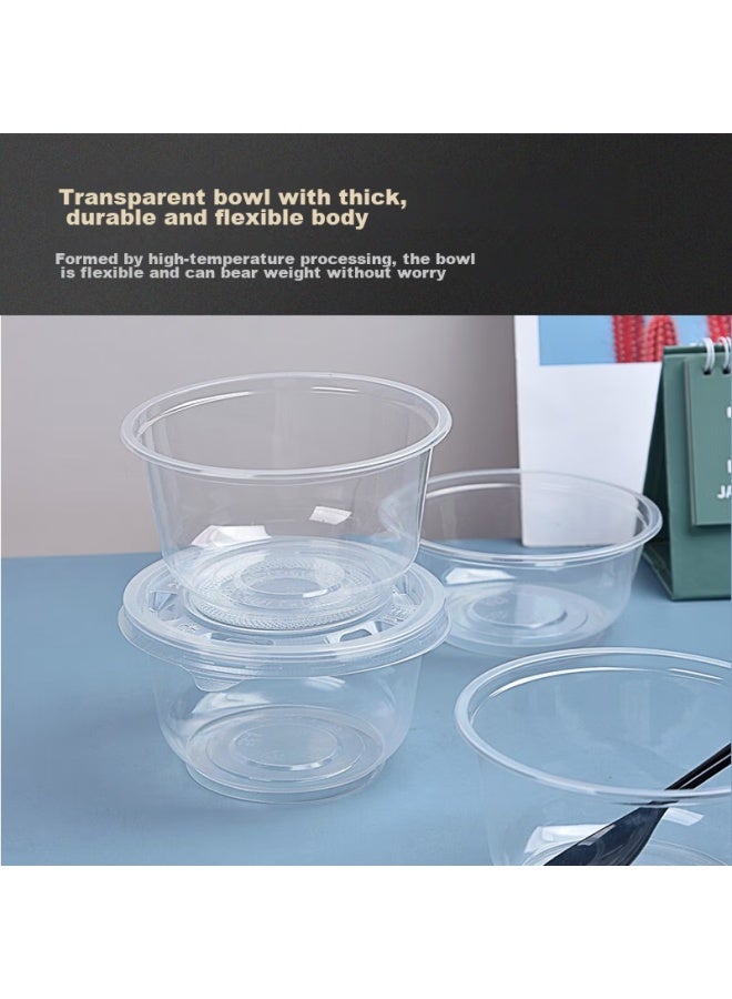 Yata Wutian Disposable Bowls, 360 Model, 300 Pieces, Plastic Transparent Bowls For Rice, Sake, Tangyuan, Takeout Containers, Without Lids - Image 2