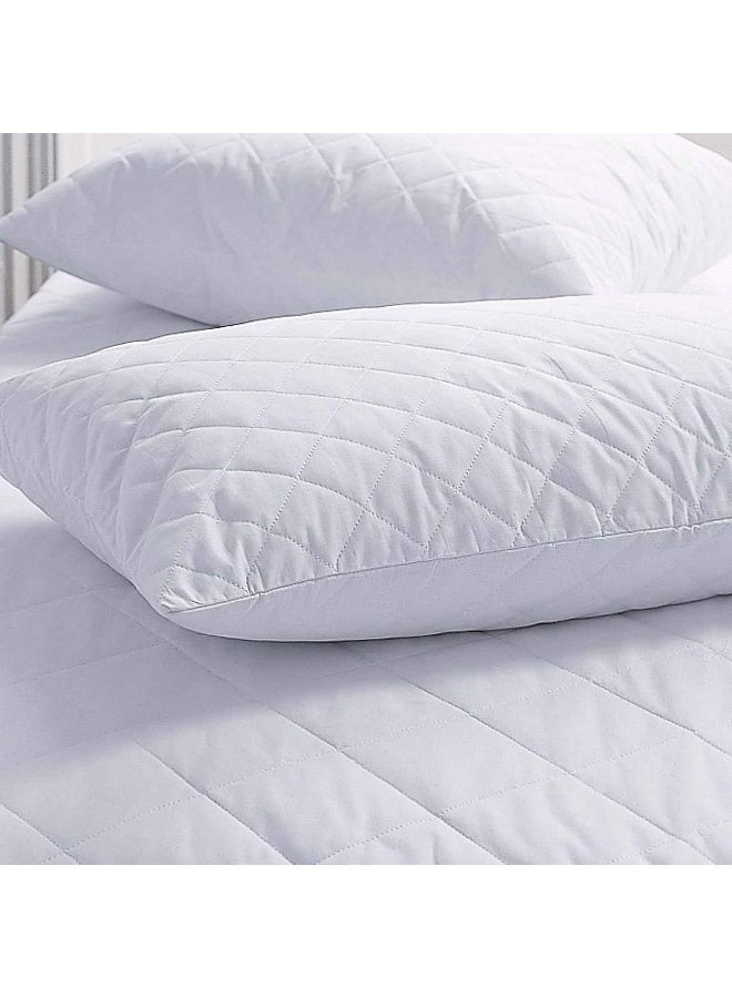 Eworld Prestige Diamond Quilted Hotel Luxury Pillow, 50x75 cm, White, Pack of 2 - Image 5