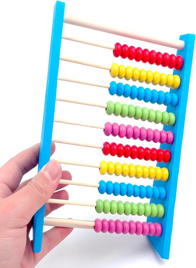 MAGIKON Wooden Counting Number Frame, 10 Rows Abacus for Learning Math (8-Inch) Blue - Image 2