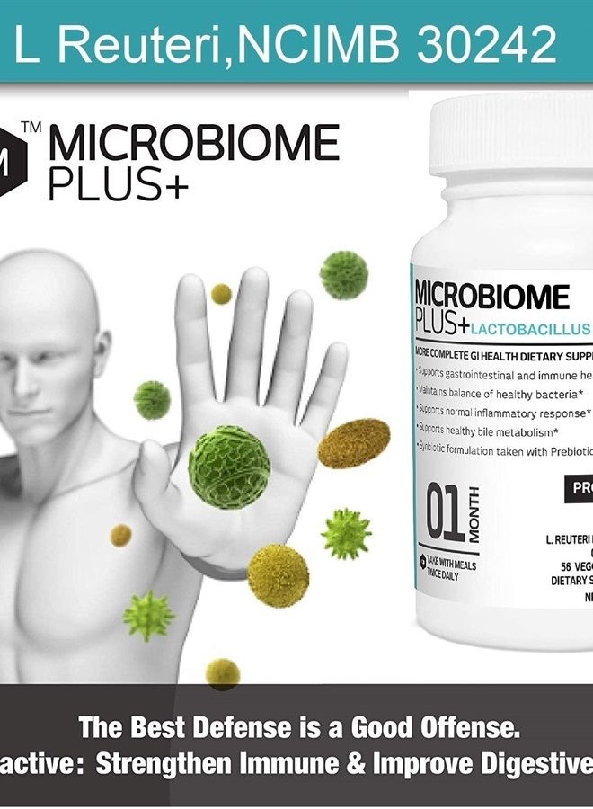 Gastrointestinal Probiotics L Reuteri NCIMB 30242 GI Digestive Supplements Capsule, Allergy Safe & Gluten Free for Men and Women (1 Month Supply)