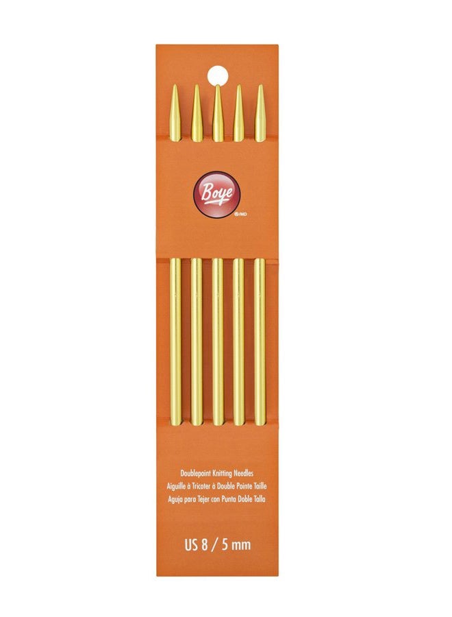 FBA_BOY3236307008M Knitting Needle 7" Double Point Aluminum Size 8