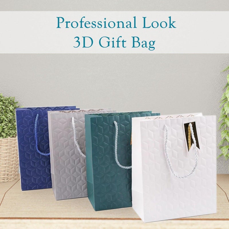 Cloudzy Gift Bags Small Carry Paper Bag Return Gifts Wedding Birthday Shopping Party Accessories Gift Bag Elegant Design Christmas Diwali Valentine Gift Bag [ Pack of 4 ] (Professional Multi) - Image 2