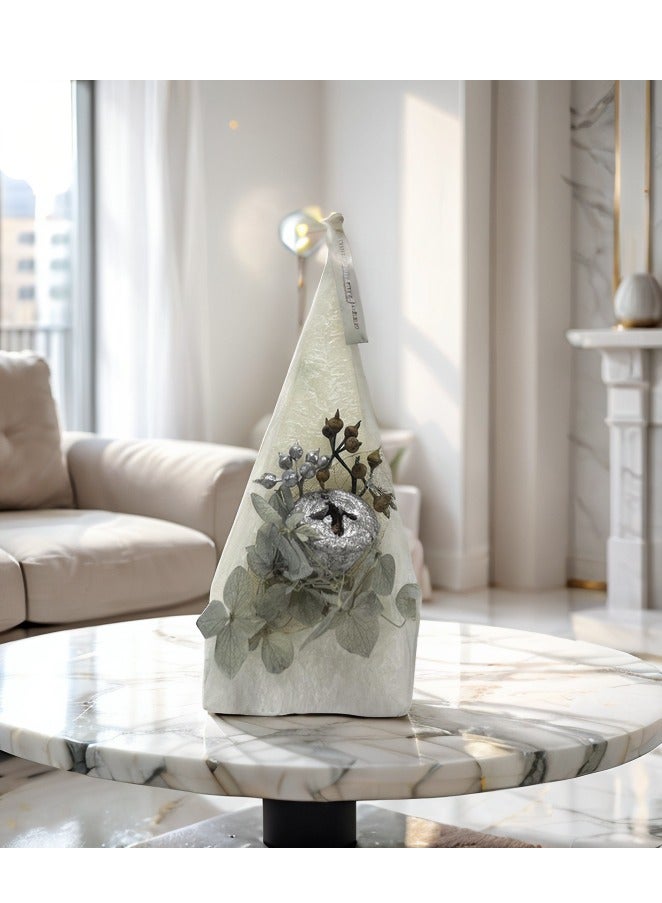 شموع عيد الميلاد ، شموع شكل شجرة عيد الميلاد ، شموع عمود بيضاء ، شموع فريدة ولطيفة على شكل هرمي