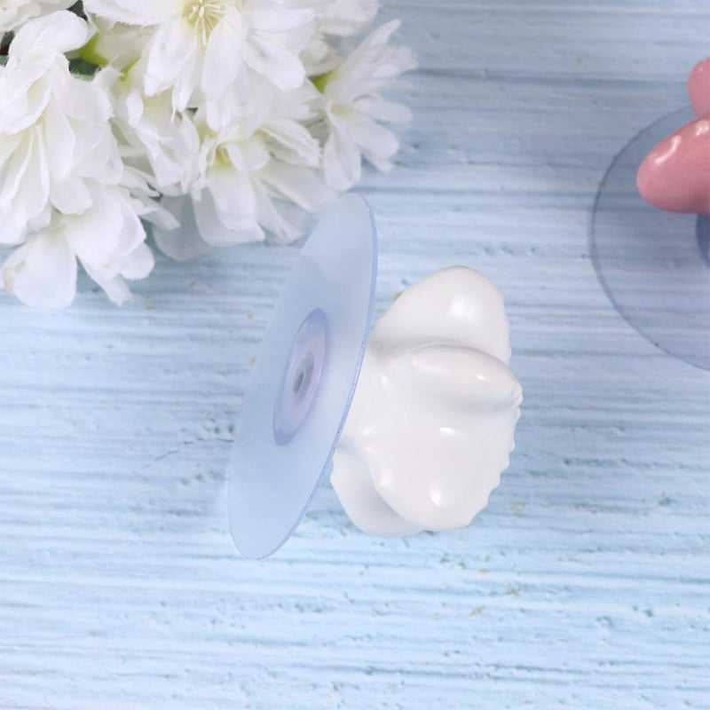 White Sea Shape Suction Cup Drawer Pull Handle No Drilling Cabinet Door Knob - Image 5