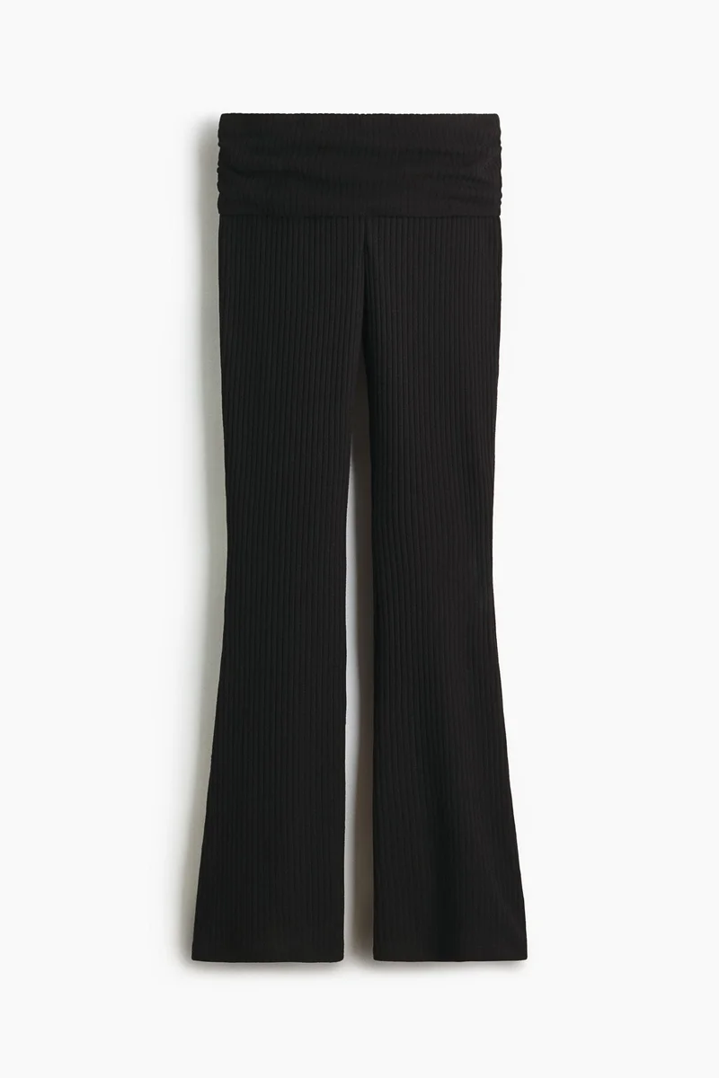 H&M Rib-knit foldover-waist leggings