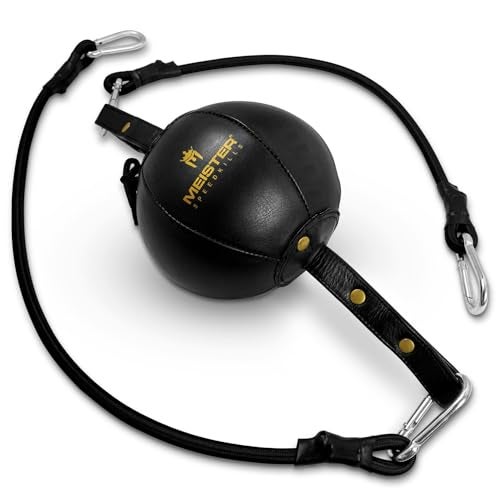 Meister SpeedKills DoubleEnd Leather Speed Bag wBungees Lightweight Latex Bladder Black Small 50 - Image 3