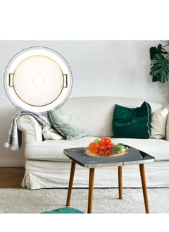 Oasisgalore Plastic Decorative Tray – Luxury Round Serving Tray with Handles for Perfume, Jewelry, Fruit, or Makeup Display.  - Image 3