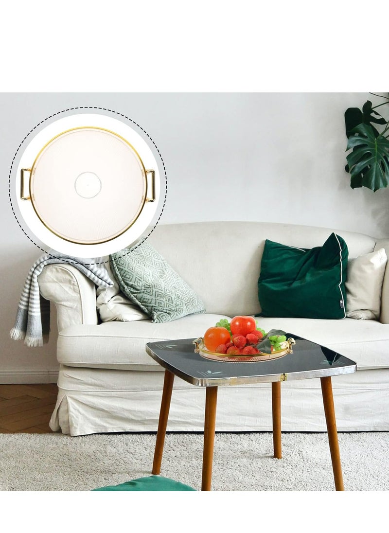 Oasisgalore Plastic Decorative Tray – Luxury Round Serving Tray with Handles for Perfume, Jewelry, Fruit, or Makeup Display.  - Image 3