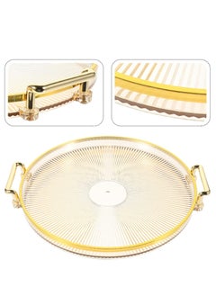 Oasisgalore Plastic Decorative Tray – Luxury Round Serving Tray with Handles for Perfume, Jewelry, Fruit, or Makeup Display.  - Image 5