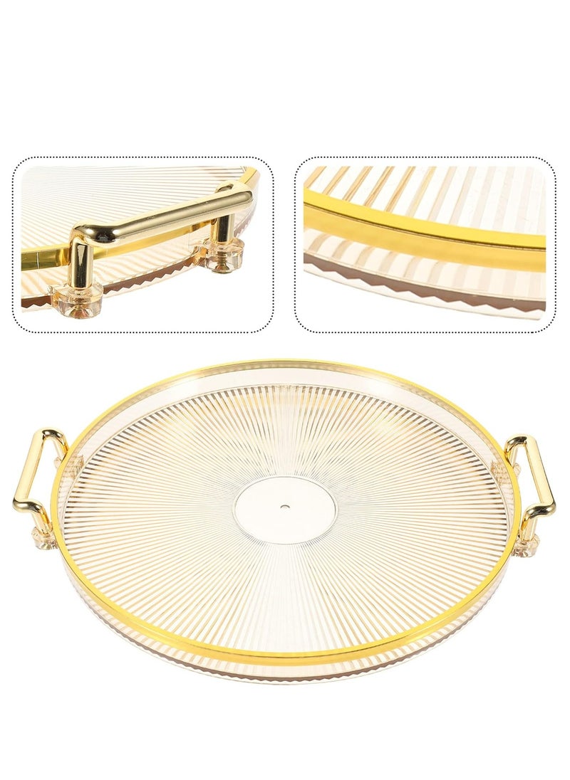 Oasisgalore Plastic Decorative Tray – Luxury Round Serving Tray with Handles for Perfume, Jewelry, Fruit, or Makeup Display.  - Image 5