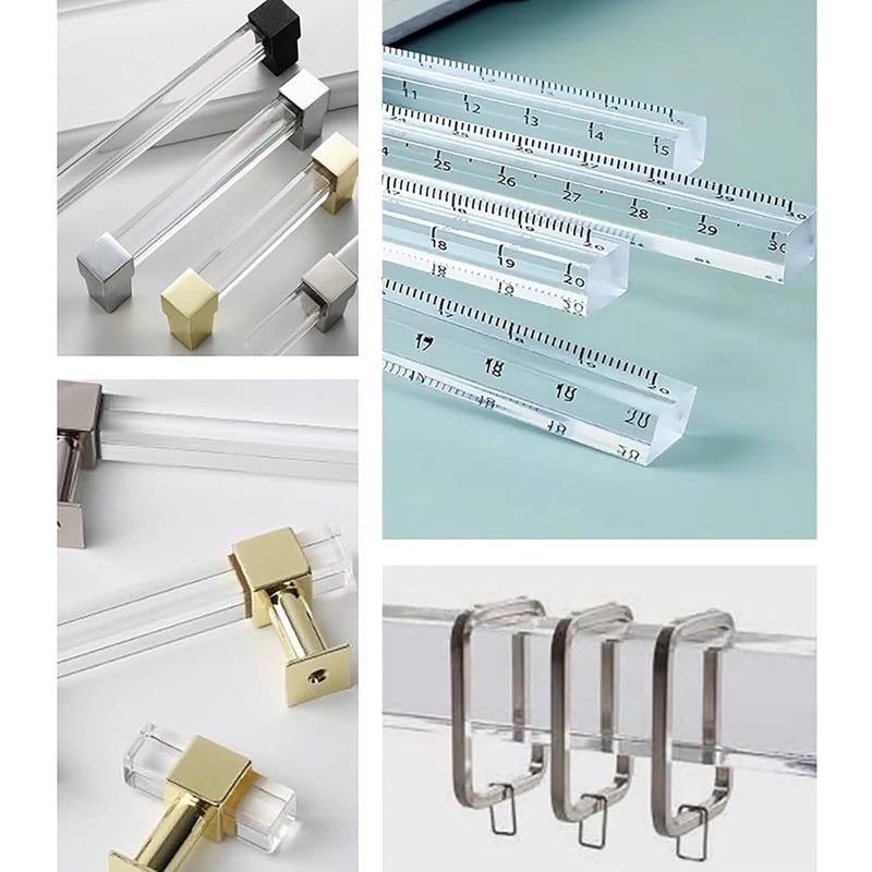 Clear Acrylic Rods 6PCS 4mmx4mmx200mm Plastic Dowel Sticks for DIY Crafts Model Making Display Stands - Image 4