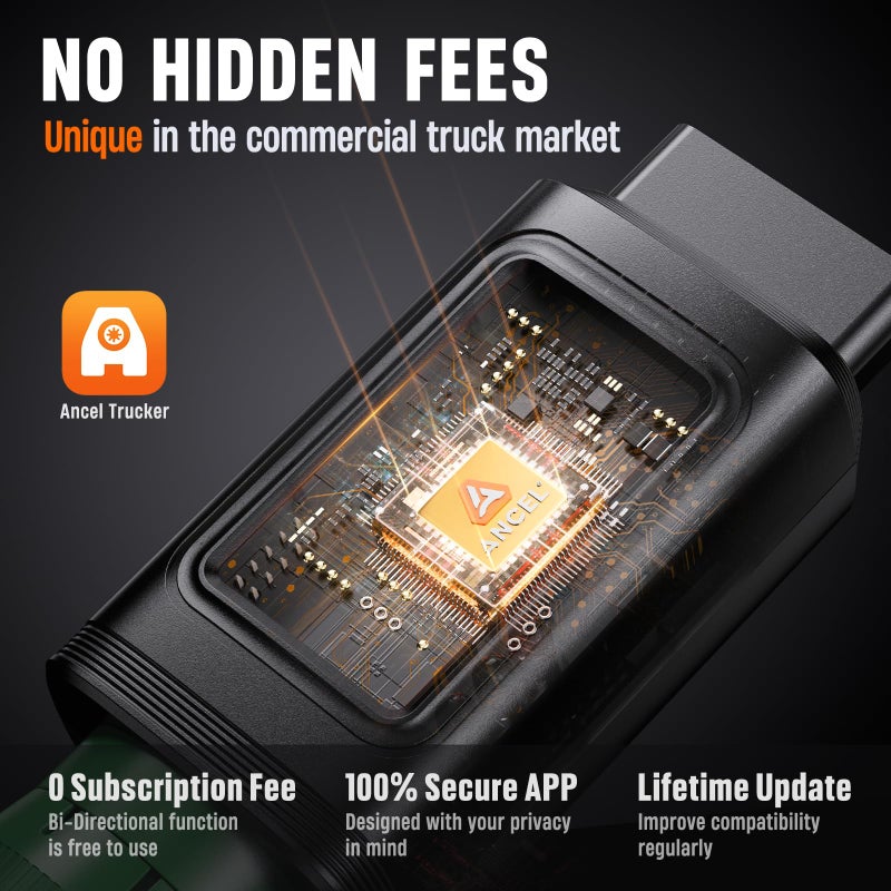 Ancel Hd100 Heavy Duty Truck Scanner With Dpf Reset & Forced Regen  All System Diesel Scanner Diagnostic Tool For Cummins Detroit & More  Hdobd & Obd2 Code Reader For Diesel Trucks Semi Trucks Buses - Image 5