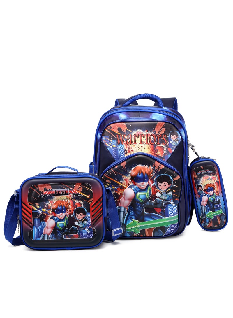ستارجولد حقيبة ظهر للأطفال مكونة من 3 قطع للأطفال الأولاد مع حزام قابل للتعديل للمدرسة مقاس 16 بوصة - Image 1